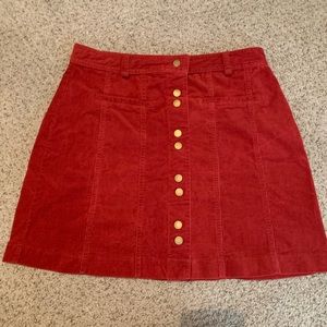 Brick Red Corduroy Skirt